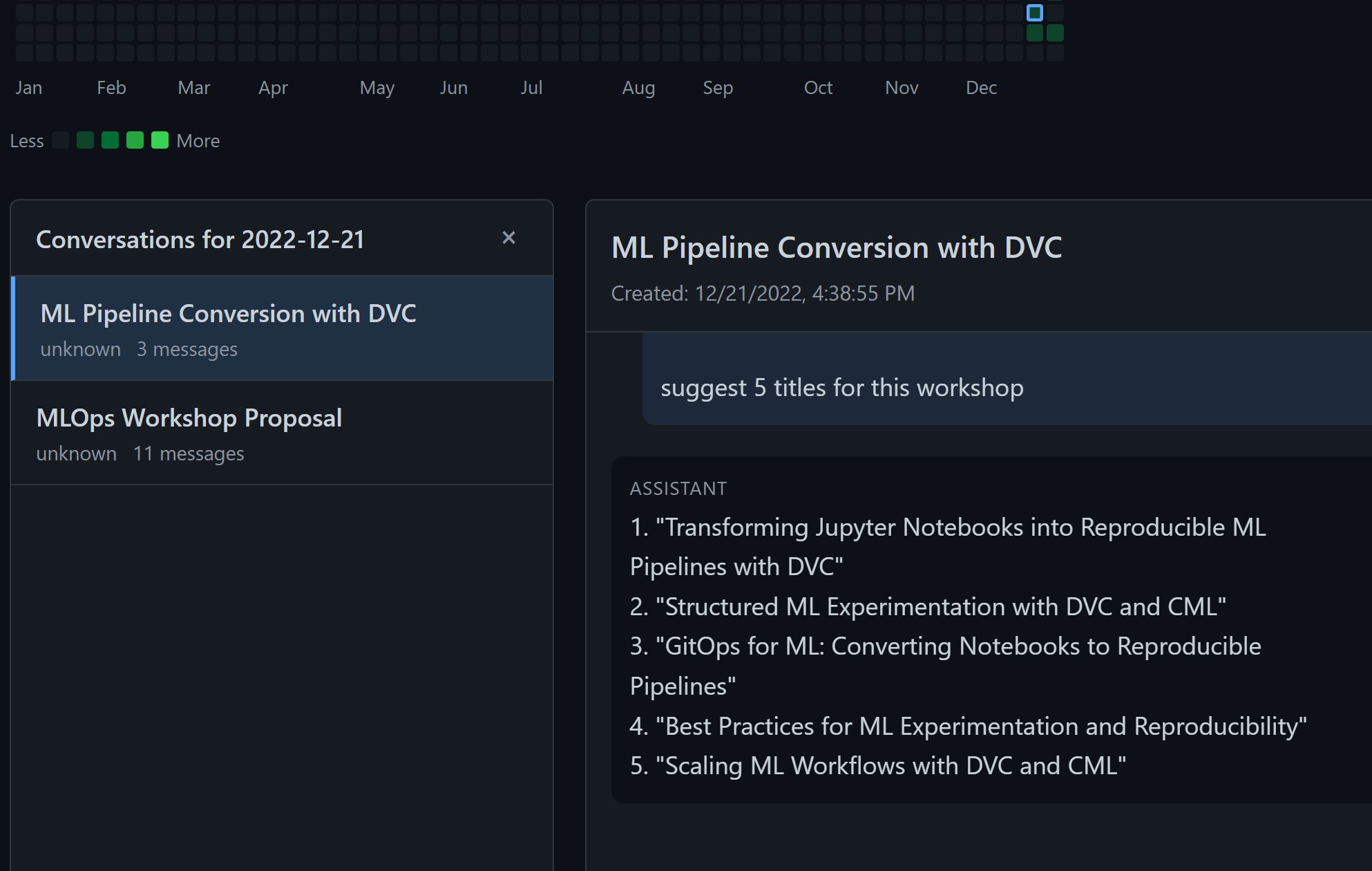 First ChatGPT conversation about MLOps workshop